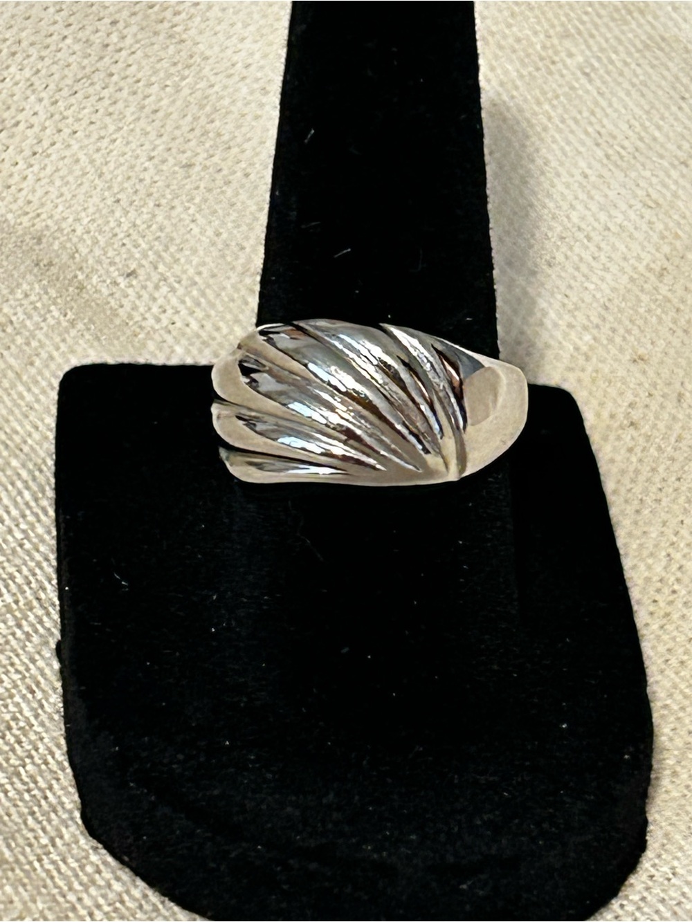 Silver tone Sculpted Wave Ring